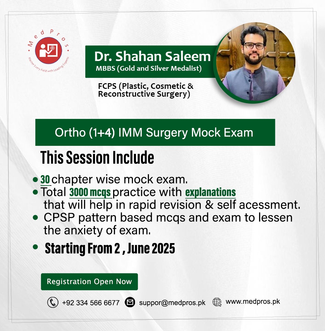 Ortho (1+4) IMM Surgery Mock Exam