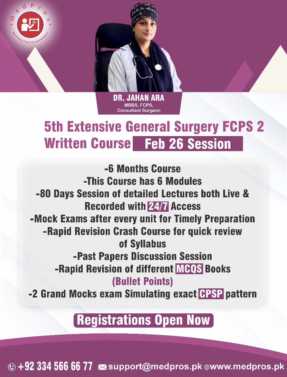 5th Extensive General Surgery FCPS 2 Written Course Feb 26 Session 