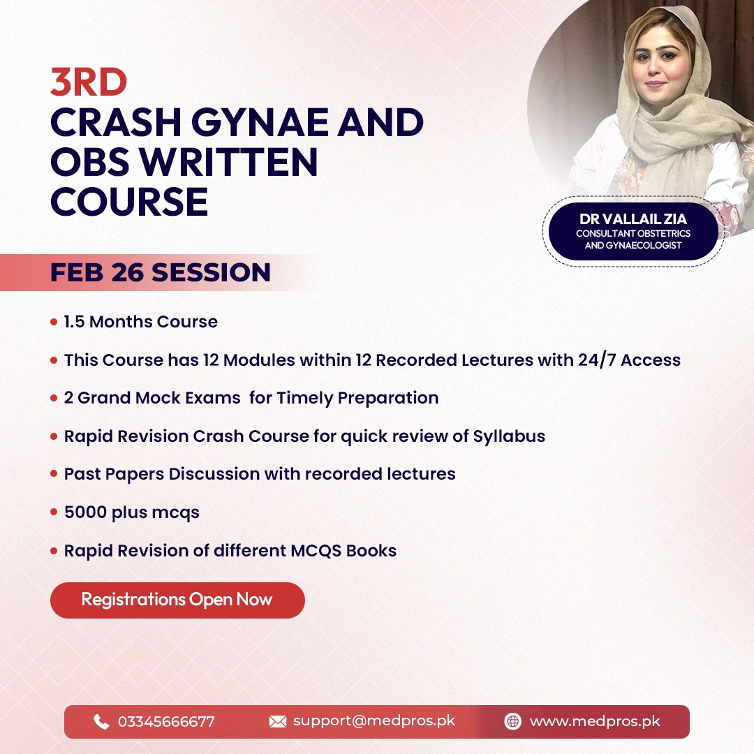 3RD CRASH GYNAE AND OBS WRITTEN COURSE